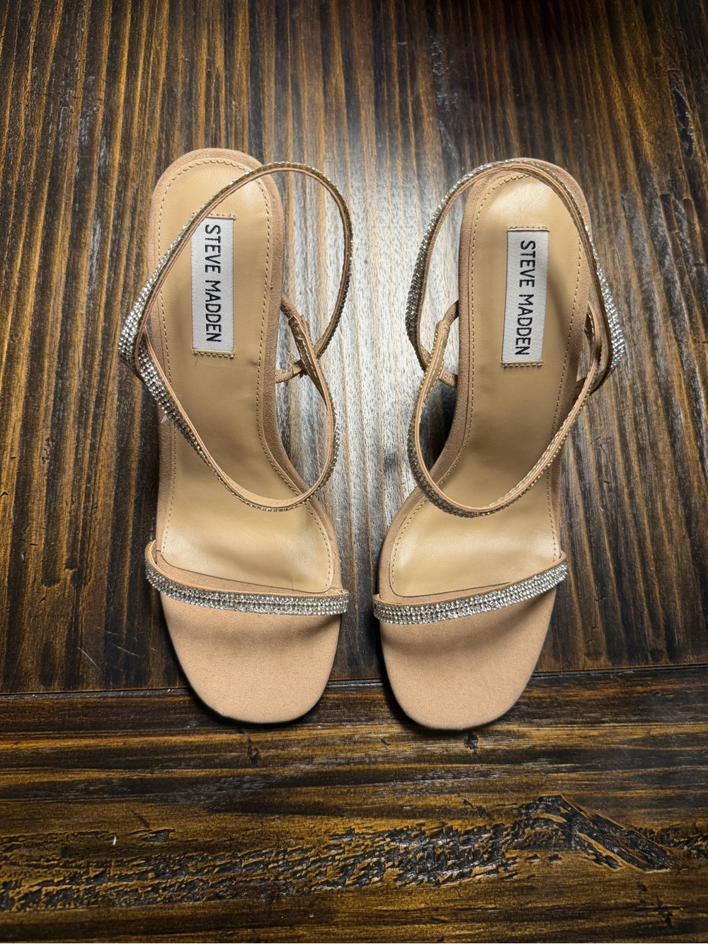 Steve Madden Nude Rhinestone Strap Women's Sandals